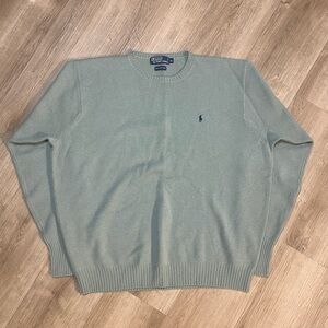 Vintage Polo by Ralph Lauren Men's Seafoam Green Sweater 100% Lambs Wool XL